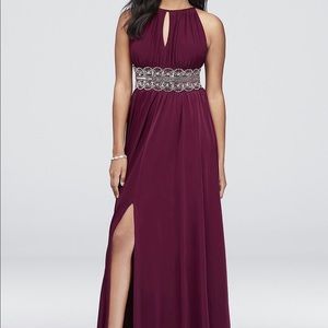Halter Key Hole Long Prom/Bridesmaid dress